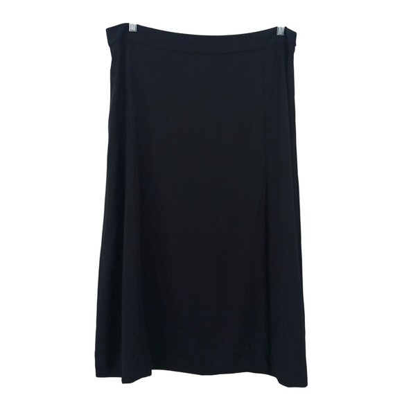 Eileen Fisher Black Wool Blend Midi Skirt Size XL - Picture 1 of 13